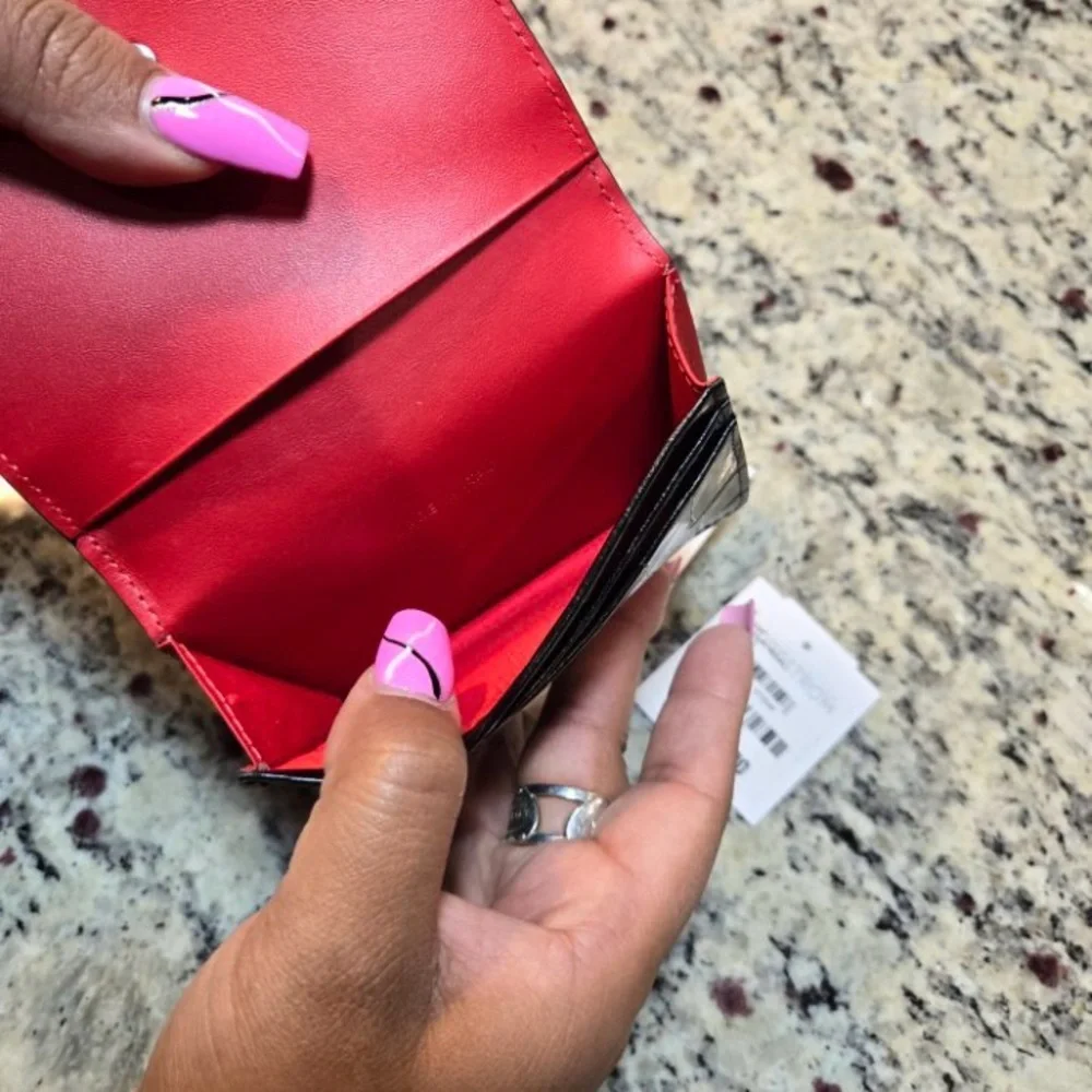 NEW Christian Louboutin Loubeka Croc Embossed Patent Leather Business Card Case - Picture 7 of 9